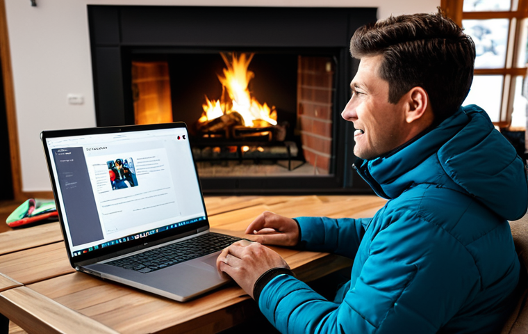 Ski Coaching Session**
A professional ski instructor, fully clothed in ski attire, providing online coaching to a student via laptop. The student is also fully clothed in ski gear, sitting in a cozy living room with a fireplace in the background. Safe for work, appropriate content, modest, professional setting, perfect anatomy, natural proportions, well-formed hands, proper finger count.
**