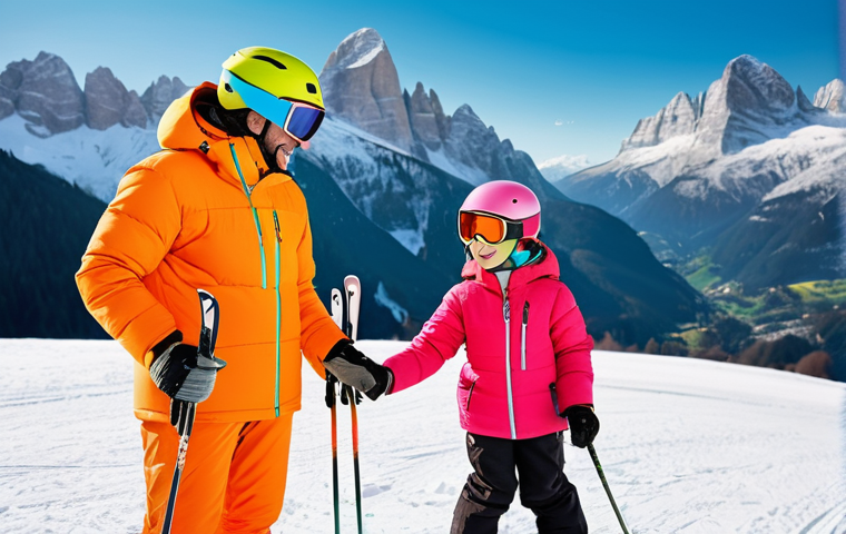 스키 강사의 고객 기반 확장 방법 - **Prompt:** A heartwarming scene featuring a professional Italian ski instructor (male or female, in...