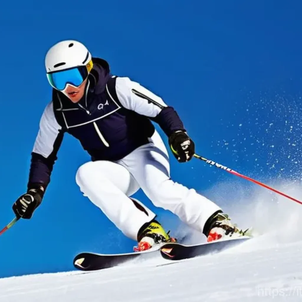 스키 강사의 고급자 트레이닝 방법 - **Prompt:** A dynamic, athletic male or female ski instructor, wearing a professional, form-fitting ...