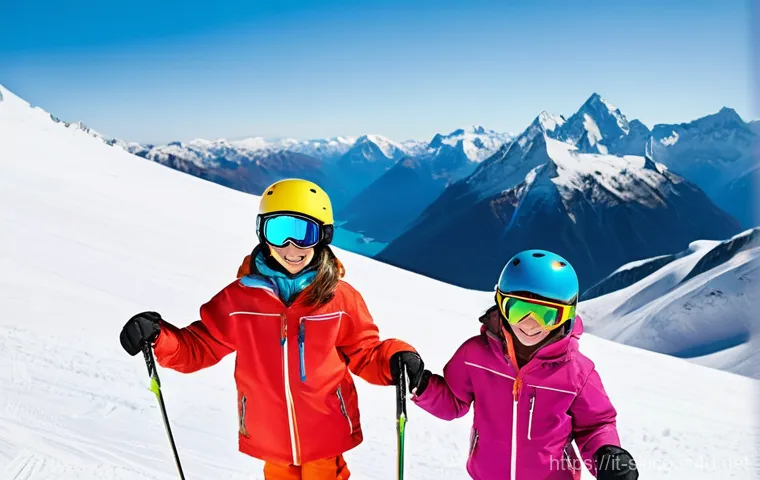 스키 강사의 해외 연수 과정 - **"A vibrant and sunny ski resort in the Southern Hemisphere, possibly in Australia or New Zealand, ...