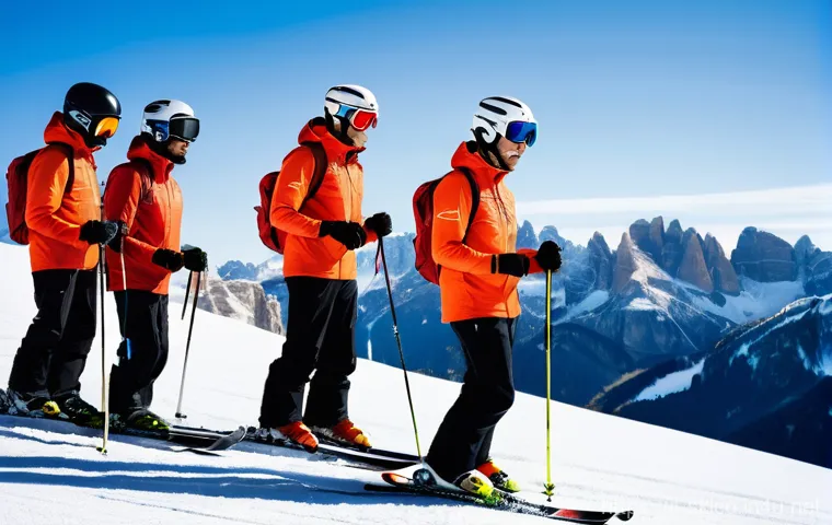 스키 강사의 자격증 갱신 팁 - **"A diligent male Italian ski instructor in his late 30s, wearing a smart ski school polo shirt and...