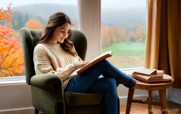 스키 강사의 고객 맞춤 전략 - **Prompt 1: Cozy Autumn Afternoon**
A young woman in her early twenties, with long wavy brown ha...