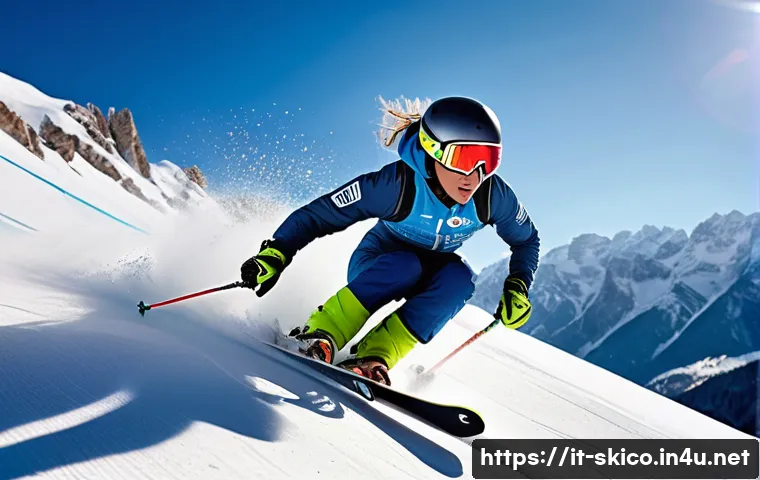 스키 강사 연봉 현실 - A highly skilled Italian ski instructor candidate, a focused young woman in her mid-20s, demonstrati...