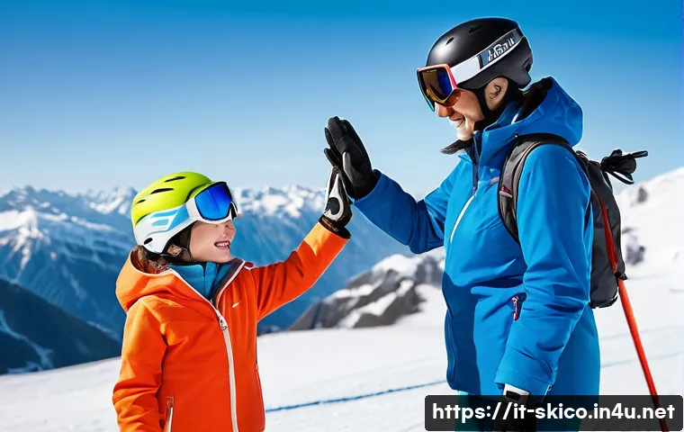 스키 강사로 성공한 사례 - **"A heartwarming moment on the Italian slopes, an experienced ski instructor, dressed in a professi...