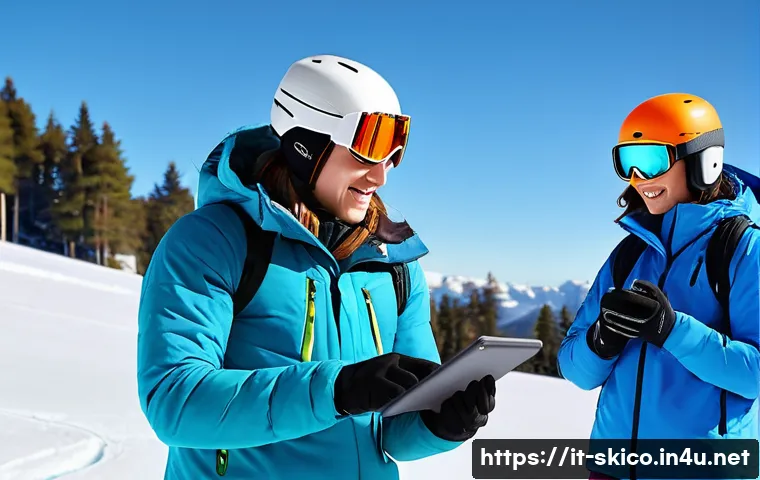 스키 강사의 강의 효과 분석 사례 - A detailed scene of a ski instructor outdoors on a snowy mountain slope, wearing modern ski gear and...