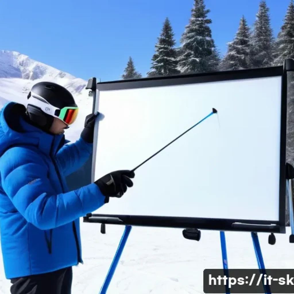 스키 강사의 코칭 스타일 찾기 - A professional ski instructor demonstrating the technical-analytical teaching method on a snowy moun...