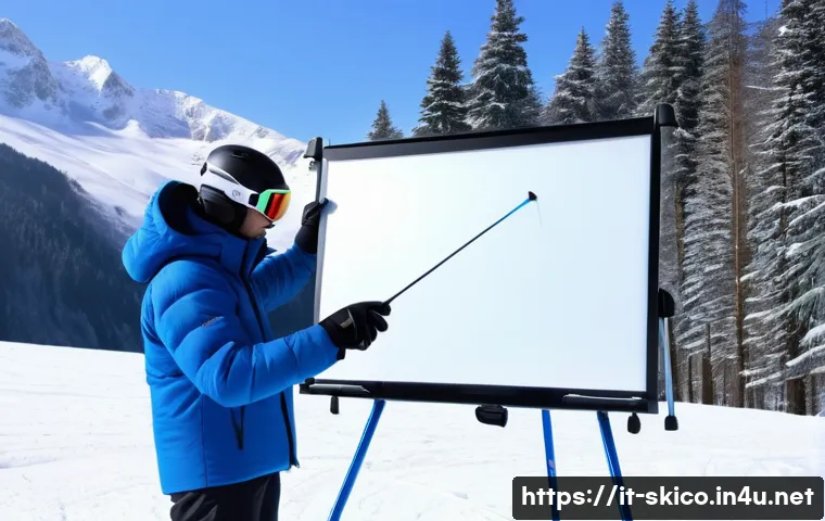 스키 강사의 코칭 스타일 찾기 - A professional ski instructor demonstrating the technical-analytical teaching method on a snowy moun...