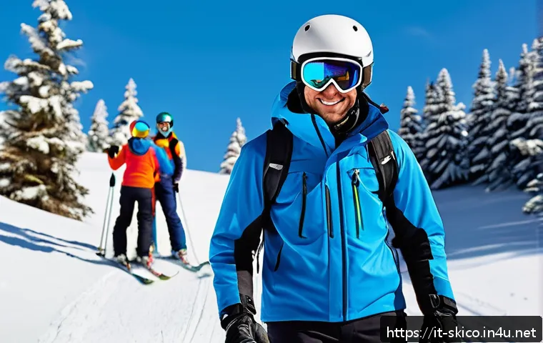 스키 강사의 자격증 시험 응시 노하우 - A professional ski instructor wearing full technical gear including insulated ski jacket, pants, hel...